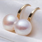 14K Gold Plated Naked IOBI Pearl Bead Hook Earrings for Woman Special Occasions