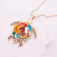 Artsy Sea Turtle Enamel Pendant Necklace for Woman