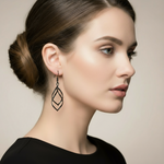 Sterling Silver Interlocking Diamond Spirals Earrings for Woman