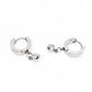 Dangling CZ Bead Stainless Steel Huggie Hoop Earrings