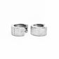 Wide Etched Stainless Steel Huggie Hoop Earrings