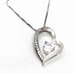 Floating Silver Heart Zirconia Necklace