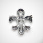 Fleur De Lis Vintage Style Gunmetal Crystal Brooch