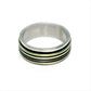 Black And Gold Lines  Stainless Steel Spinner Ring