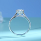 14K White Gold Over 925 Sterling Silver 1Ct Certified Real Moissanite Round Brilliant Cut for Women Super Fiery Perfect for Engagment Wedding Anniversary Promise Ring