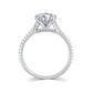 14K White Gold Over 925 Sterling Silver 1Ct Certified Real Moissanite Round Brilliant Cut for Women Super Fiery Perfect for Engagment Wedding Anniversary Promise Ring