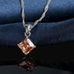 Impeccable Princess Cut Cz Matching Necklace & Earrings Set Gold plated for Women