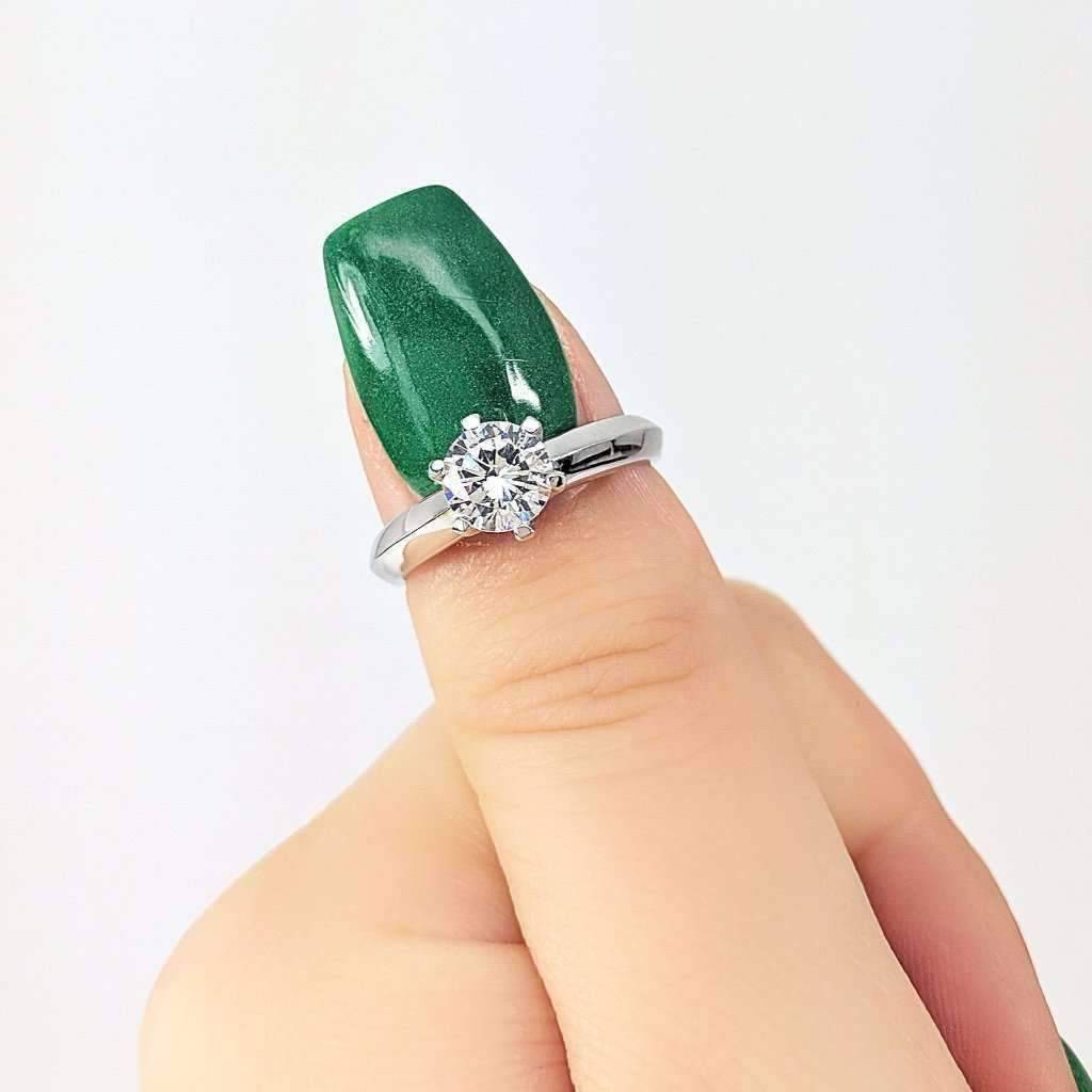 Juliette 1CT Round Cut OB Simulated Diamond Solitaire Ring – Bridal, Engagement, Wedding, Anniversary Gift for Women