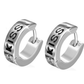 Thin Black Symbols Huggie Hoop Stainless Steel Earrings - Eight Designs