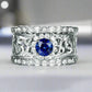 Léonie En Bleu .80CT Filigree Band OB Simulated Diamond Ring for Women Bridal Engagement Wedding Anniversary Gift