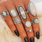 Vintage Opals Boho Midi-Knuckle Rings Set of 8