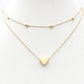 Beaded Heart Double Layer Choker Necklace for Woman