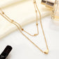Beaded Heart Double Layer Choker Necklace for Woman