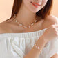 Layered Pearl Bead Station Necklace, Bracelet and Earrings Set