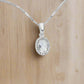 Layla .75CT Oval Cut Halo OB Simulated Diamond Pendant for Women Bridal Engagement Wedding Anniversary Gift