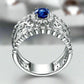 Léonie En Bleu .80CT Filigree Band OB Simulated Diamond Ring for Women Bridal Engagement Wedding Anniversary Gift