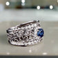 Léonie En Bleu .80CT Filigree Band OB Simulated Diamond Ring for Women Bridal Engagement Wedding Anniversary Gift