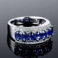 Charlaine En Bleu 3.5CTW Oval and Pavé Band OB Simulated Diamond Ring for Women Bridal Engagement Wedding Anniversary Gift