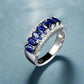 Charlaine En Bleu 3.5CTW Oval and Pavé Band OB Simulated Diamond Ring for Women Bridal Engagement Wedding Anniversary Gift