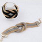Mesh Chain Knot Bracelet in Silver and Gold