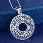 Chain Maille Wreath Medallion Silver Necklace