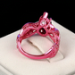 Metallic Pink Marquise Cut Black CZ Solitaire Ring
