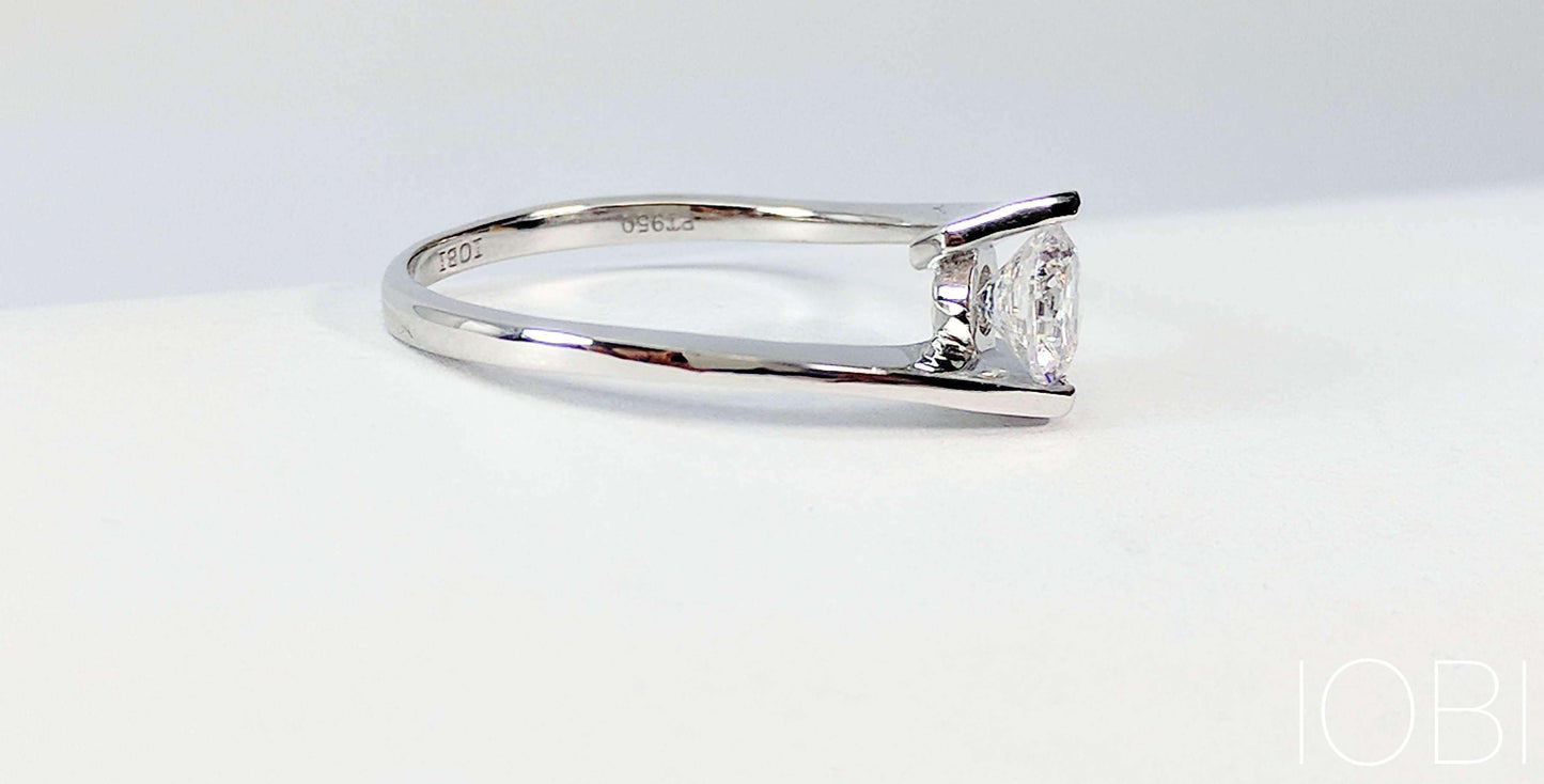 Mia .50CT Tension Set Bypass OB Simulated Diamond Sterling Silver Ring for Women Bridal Engagement Wedding Anniversary Gift