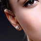 Modérna Bezel Set OB Simulated Diamond Solitaire Stud Earrings in Sterling Silver for Women Bridal Engagement Wedding Anniversary Gift