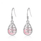 Shimmering Cat Eye Filigree Drop Earrings