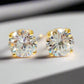 Opulence Round OB Simulated Diamond Solitaire Sterling Silver Platinum Plated Stud Earrings for Women Engagement Bridal Wedding Anniversary Gift