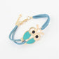 Enamel Owl Handmade Leather Friendship Bracelet