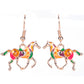 Painted Pony Enamel Horse Earrings for Women