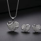 Bold Pavé Hearts Necklace and Earrings Set