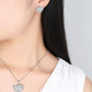 Bold Pavé Hearts Necklace and Earrings Set