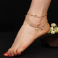 Pearl Beads Infinity Double Anklet In Silver or Gold