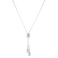 Long Pearl Bead & Crystal Lariat Necklace