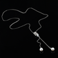 Long Pearl Bead & Crystal Lariat Necklace