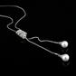 Long Pearl Bead & Crystal Lariat Necklace