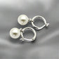 18K Gold Plated Moon Drops Pearl Bead Hoop Earrings In Four Colors for Woman