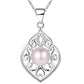 Fine Filigree Silver Pearl Bead Cz Necklace Pendant for Women Special Occasion