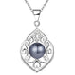 Fine Filigree Silver Pearl Bead Cz Necklace Pendant for Women Special Occasion