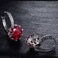 14K Gold Plated Pretty Fuschia 3.5CTW CZ Solitaire Hoop Earrings for woman