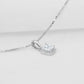 Delphine .5CT Princess Cut Halo OB Simulated Diamond Solitaire Pendant for Women Bridal Engagement Wedding Anniversary Gift