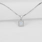 Delphine .5CT Princess Cut Halo OB Simulated Diamond Solitaire Pendant for Women Bridal Engagement Wedding Anniversary Gift