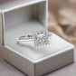 Bianca 0.68CT Princess Cut Halo OB Simulated Diamond Ring – Sterling Silver Engagement, Bridal, or Wedding Jewelry