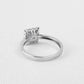 Bianca 0.68CT Princess Cut Halo OB Simulated Diamond Ring – Sterling Silver Engagement, Bridal, or Wedding Jewelry