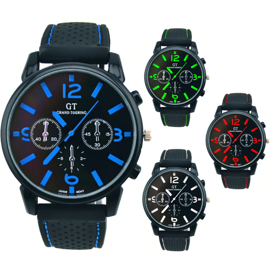 Men's GT Racing Style Wrist Watch in Four Colors