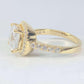 Regina D'ora 3CT Cushion Cut Halo OB Simulated Diamond Ring for Women Wedding Engagement Bridal