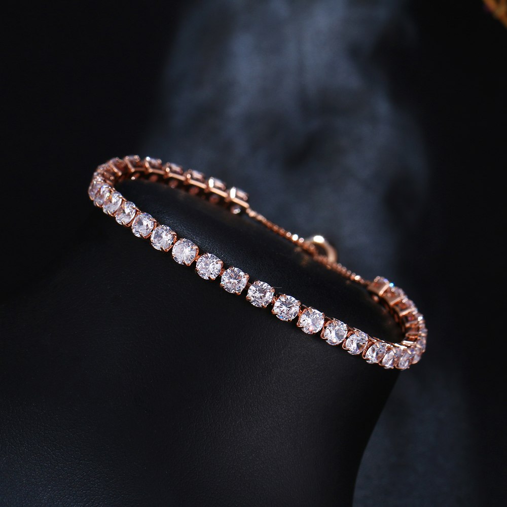 Luxurious 14K Gold Plated Swiss CZ Lariat Tennis Bracelet – Adjustable & Versatile