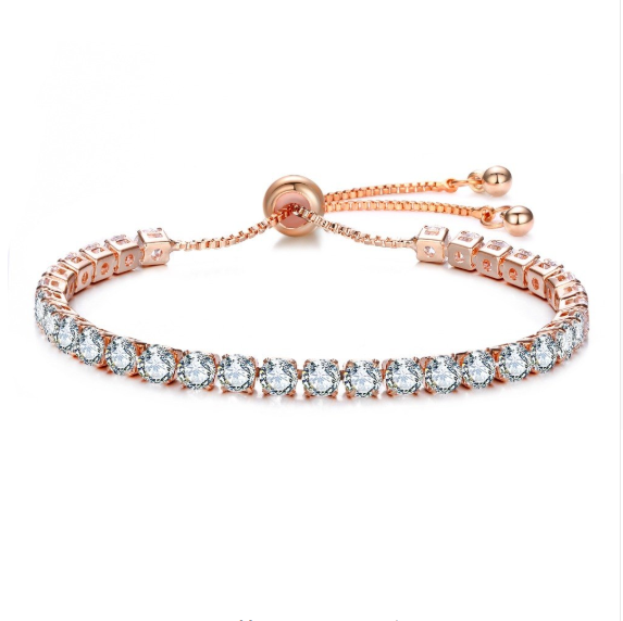 Luxurious 14K Gold Plated Swiss CZ Lariat Tennis Bracelet – Adjustable & Versatile